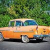 Orange 1955 Chevy Four Door paint by number