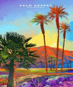 Palm Desert California Poster Art paint by number