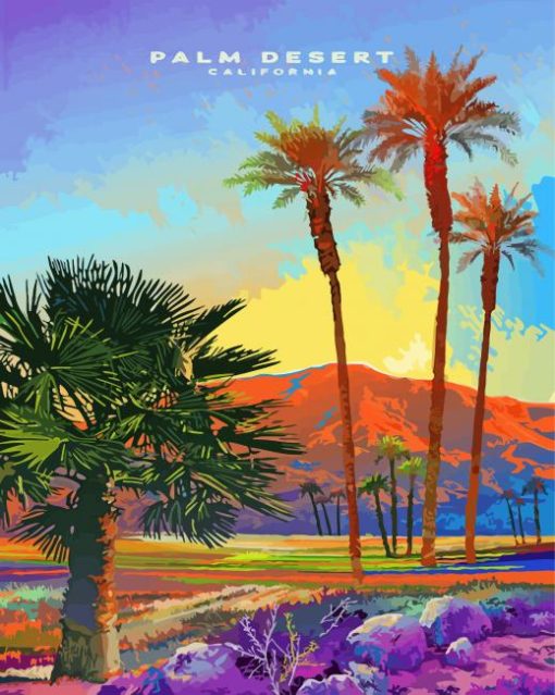 Palm Desert California Poster Art paint by number