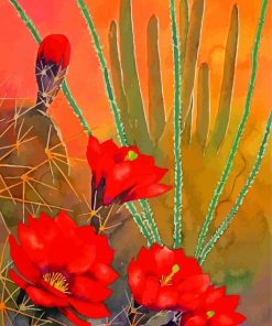 Red Desert Flowers paint by number