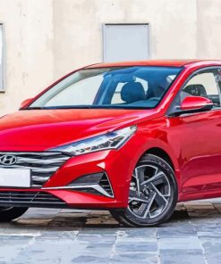 Red Hyundai Verna paint by number