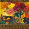 Still Life With Fuits And Dahlias By Irma Stern paint by number