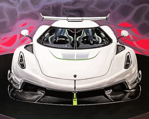 White Supercar paint by number