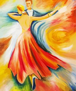 Abstract Ballroom Dancers paint by nbumber