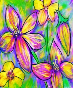 Abstract Colorful Flowers paint by number