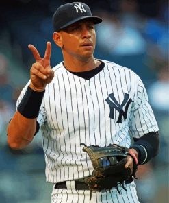 Alex Rodriguez Baseball Shortstop paint by number