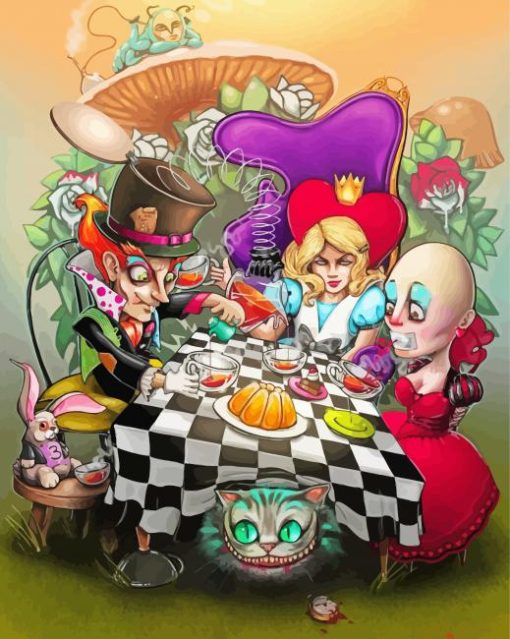 Alice In Wonderland Mad Hatter Tea Party paint by number