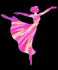 Ballerina Silhouette In Pink paint by number