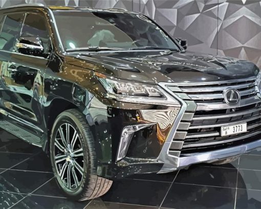 Black Lexus Gx Car paint by number