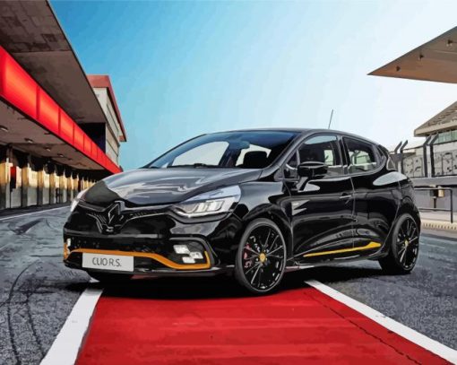 Black Renault Clio Sport paint by number