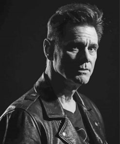 Black And White Canadian American Actor Jim Carrey paint by number