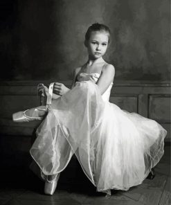 Black And White Ballerina Girl paint by number