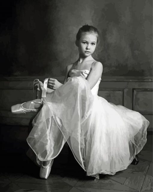 Black And White Ballerina Girl paint by number