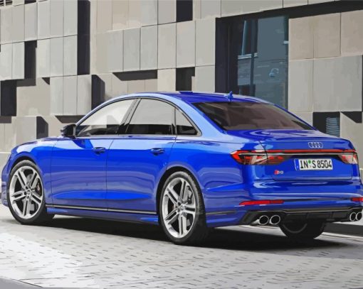 Blue Audi A8 paint by number