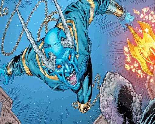 Blue Devil DC Comic paint by number