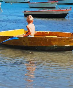 Boy And Sailboat paint by number