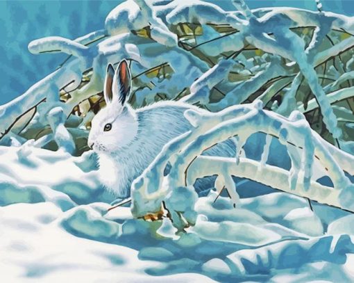 Bunny In Snow paint by number