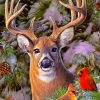 Cardinal Deer paint by number