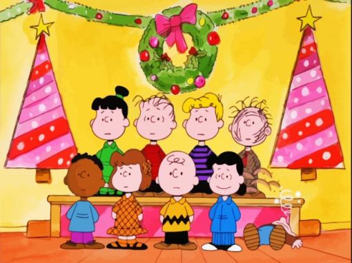 Christmas Peanuts Gang paint by number