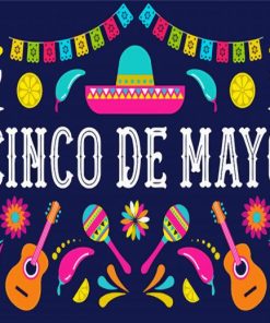 Cinco De Mayo Art Illustration paint by number