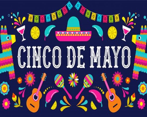 Cinco De Mayo Art Illustration paint by number