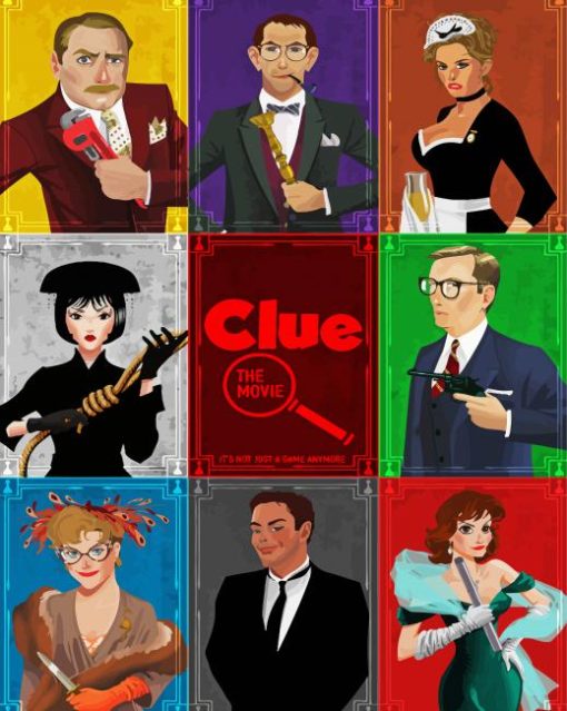 Clue Movie Poster Art paint by number