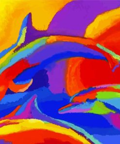 Colorful Abstract Dolphin paint by number