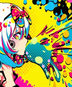 Colorful Girl Gum paint by number