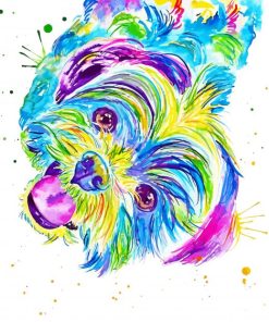 Colorful Shih Tzu paint by number