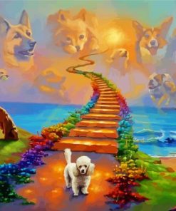 Dogs Rainbow Bridge paint by number