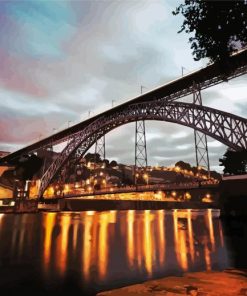 Dom Luis Bridge At Night Paint by number