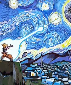 Dragon Ball Son Goku Starry Night Paint by number