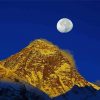 Everest Mountain Moonlight paint by number