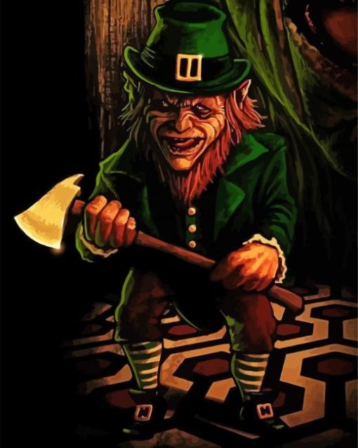 Evil Leprechaun Horror Movie paint by number