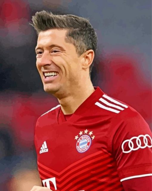 Football Player Robert Lewandowski paint by number