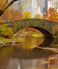 Gapstow Bridge New York paint by number