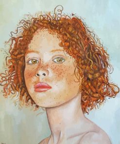 Ginger Curly Haired Girl paint by number