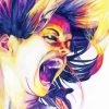 Girl Screaming Art Paint by number