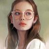 Girl With Glasses Illustration paint by number