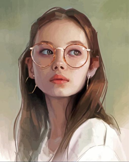 Girl With Glasses Illustration paint by number