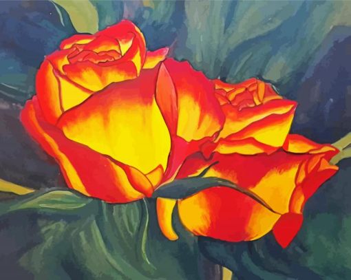 Glowing Roses Art paint by number