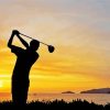 Golf Silhouette At Sunset Paint by number