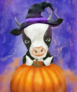 Halloween Cow Art paint by number