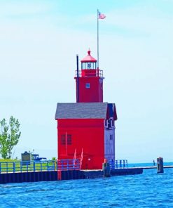 Holland Michigan Lighthouse Paint by number