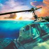 Huey Helicopters In Water paint by number