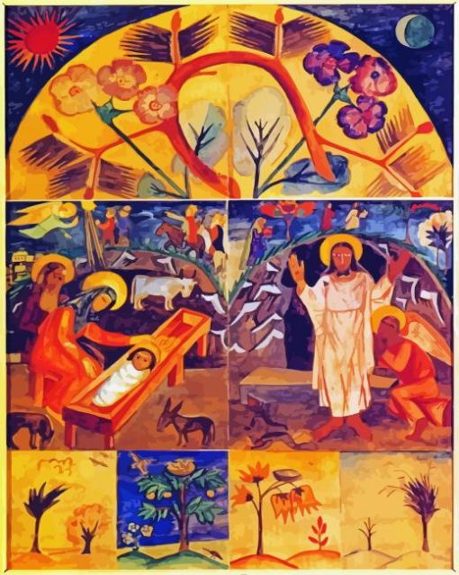 Icon Painting Motifs By Natalia Goncharova paint by number