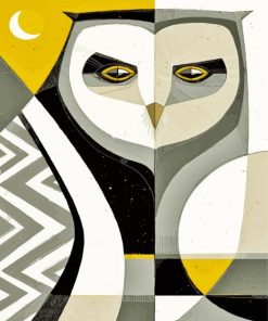 Illustration Abstract Owl paint by number