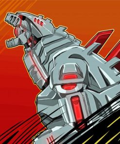 Illustration Mechagodzilla paint by number