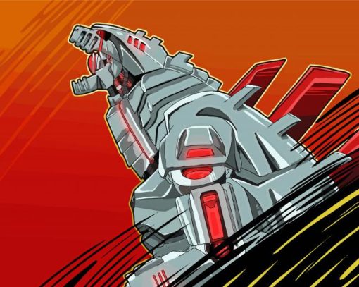 Illustration Mechagodzilla paint by number