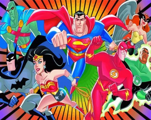 Justice League Superheroes paint by number